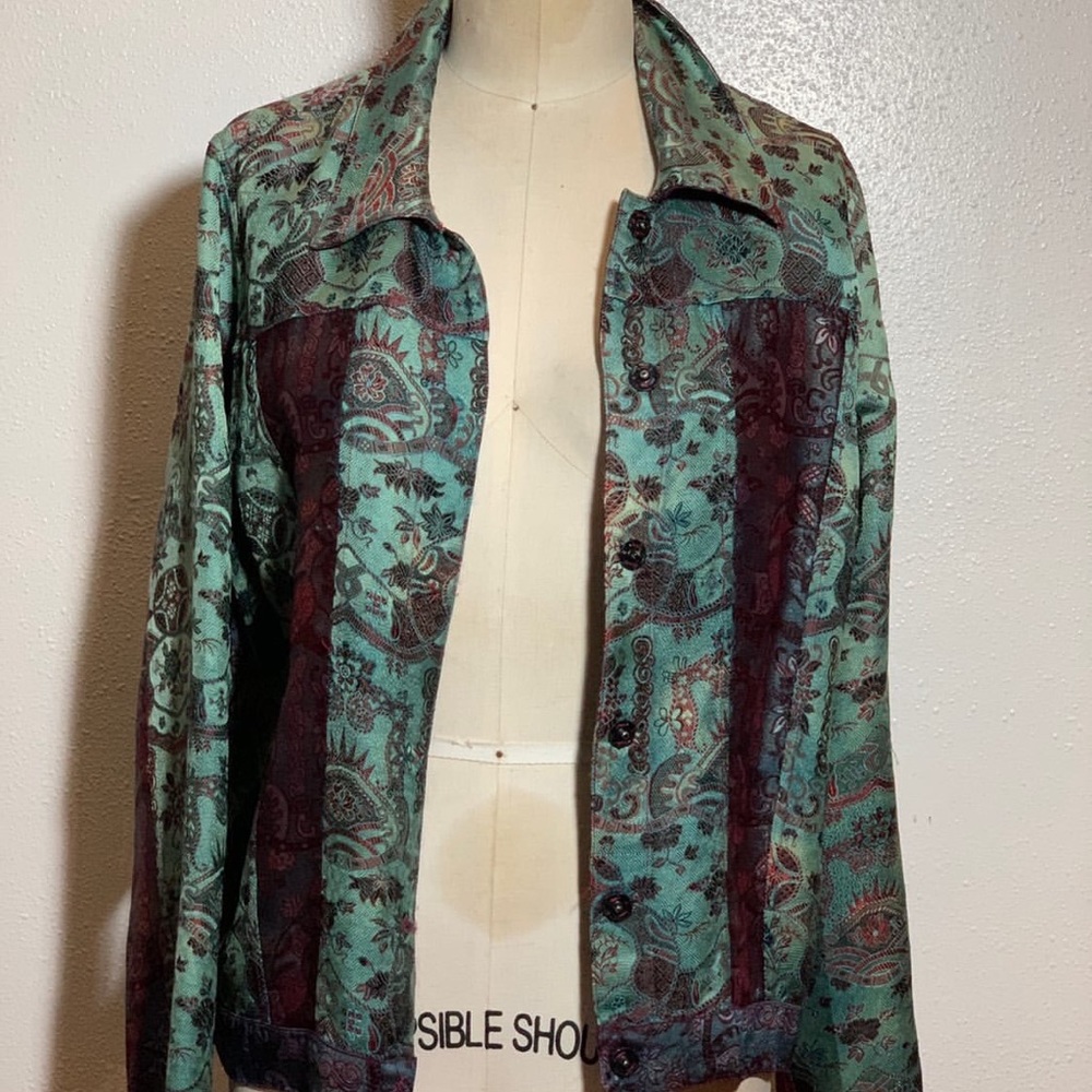 Teal Paisley Blouse